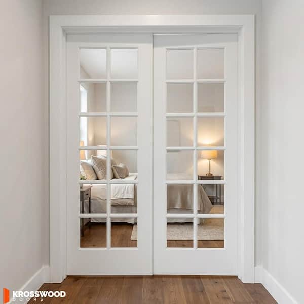 Krosswood Doors 48 in. x 96 in. Craftsman Shaker 12-Lite Both