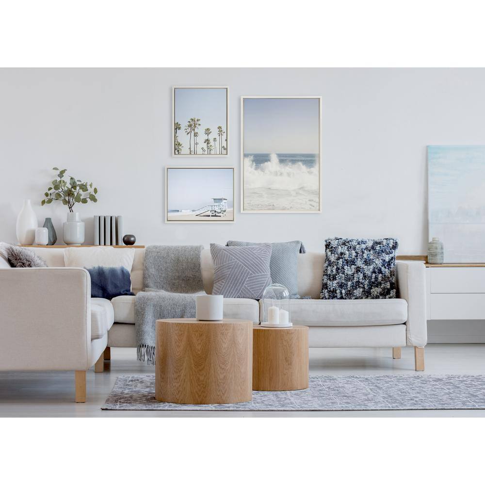 Sylvie Coastal Beach Framed Canvas Art Set, 23x33, 16x20
