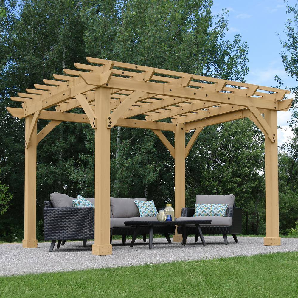 Natural Cedar 10' x 12' Traditional Outdoor Pergola