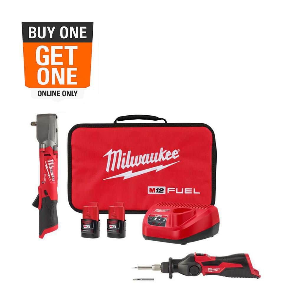 M12 FUEL 12V Lithium-Ion Brushless Cordless 3/8 in Right Angle Impact Wrench Kit w Two 2.0 Ah Batteries & Soldering Iron price history on PriceWatchPro