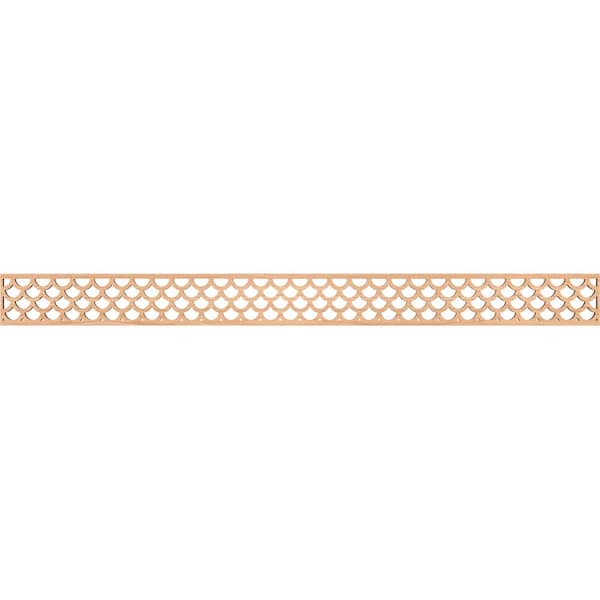 Ekena Millwork Hudson Fretwork 0.25 in. D x 46.375 in. W x 4 in. L Hickory Wood Panel Moulding