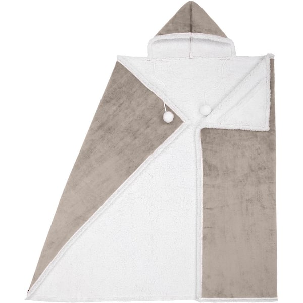 Unbranded Pumice Solid Color Polyester Hooded Throw