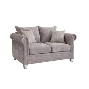 American Furniture Classics Nostalgia Series 69 in. Putty Solid Fabric ...