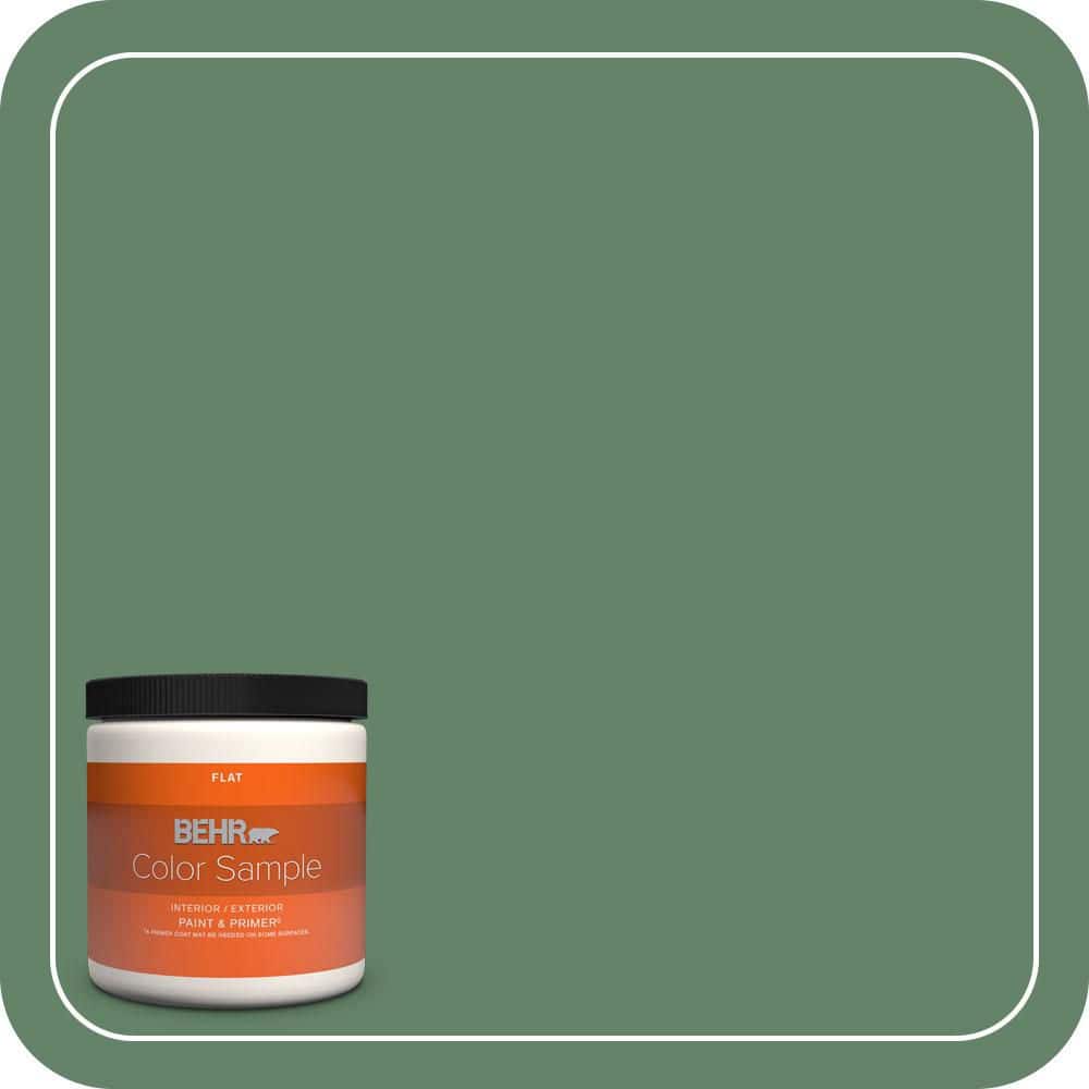 BEHR PREMIUM PLUS 8 oz. #BIC-55 Garden Greenery Flat Interior