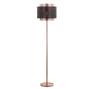 Tribeca 60.5 in. Metal LED Floor Lamp, Copper/Black