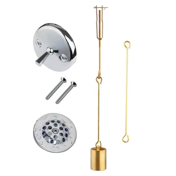 Tub Drain Linkage Assembly with Trip Lever and Strainer Done Cove, Fits Trip Lever Waste & Overflow, Sink Accessory Set