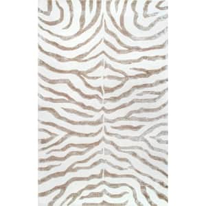 Zebra Stripes Gray Doormat 2 ft. x 3 ft.  Area Rug