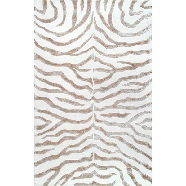 nuLOOM Zebra Stripes Gray 9 ft. x 12 ft. Area Rug