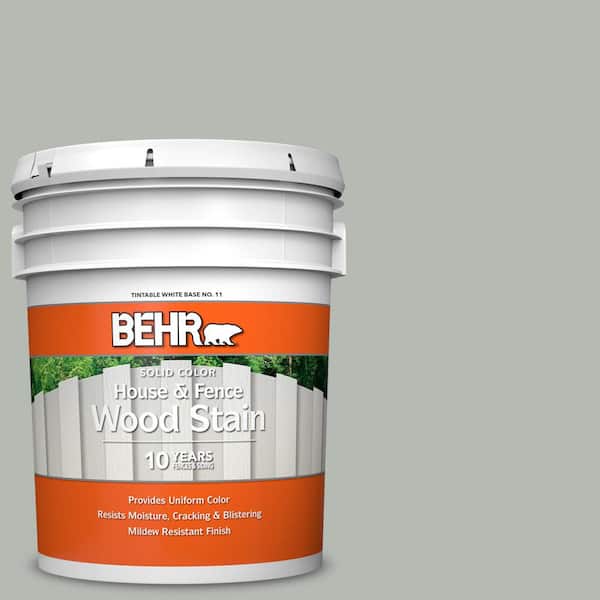 BEHR 5 gal. #HDC-AC-21 Keystone Gray Solid Color House and Fence Exterior Wood Stain