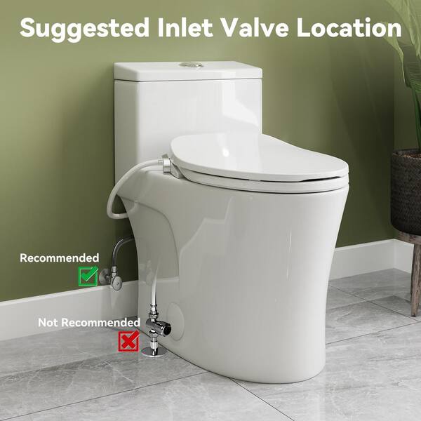 HOROW Chair Height Dual Flush Elongated Toilet with Non-Electric Bidet