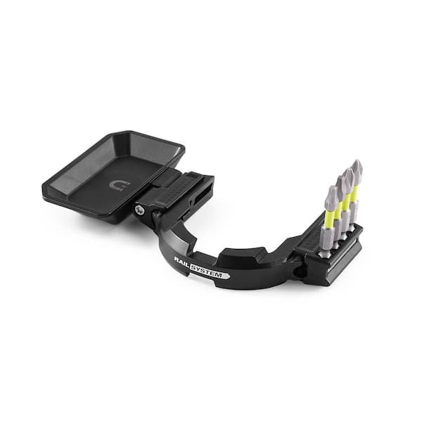 RYOBI RAIL System Accessory Set (3-Piece) with Base, Magnetic Bit Bar Attach, 180° Magnetic Tray, (2) Screws, (4) Impact Bits