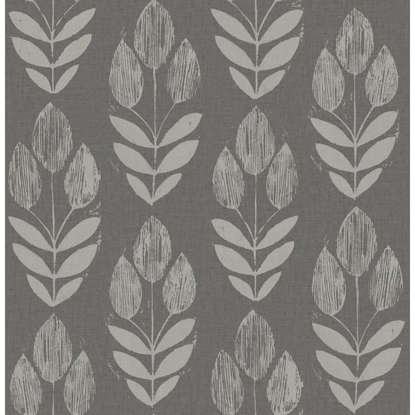 Garland Charcoal Grey Block Tulip Wallpaper