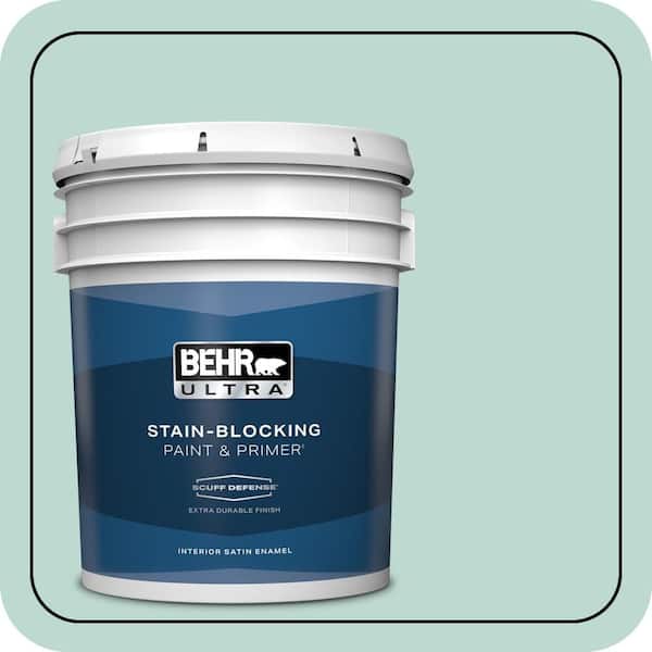 BEHR ULTRA 5 gal. #M440-2 Serene Breeze Extra Durable Satin Enamel Interior Paint & Primer