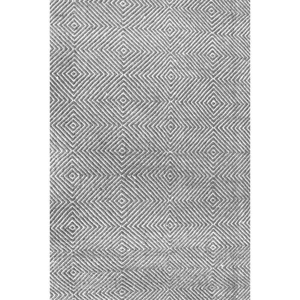 nuLOOM Agoja Contemporary Diamonds Gray 8 ft. x 10 ft. Area Rug