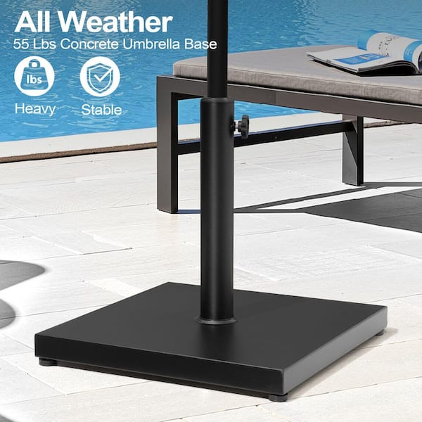 cement patio umbrella stand free standing VredHom Outdoor Base, 43lbs Heavy Duty Umbrella Sit outdoors comfortably in the shade with the help of this Atakan Concrete Free Standing Base Kaylani Umbrella Stand - 34lb