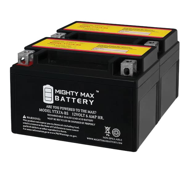 MIGHTY MAX BATTERY YTX7A-BS Replacement Battery Compatible with Benelli 135 T135 17-22 - 2 Pack