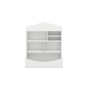 32.44 in. W 40 in. H x 14.84 in. D Wood MDF Rectangular Bookcase Shelf in White