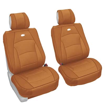 Beige Cream Faux Leather Car Seat Covers Interior Accessories The Home Depot - Beige Faux Leather Car Seat Covers