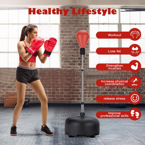 Costway Freestanding Punching Bag with Stand Boxing Gloves