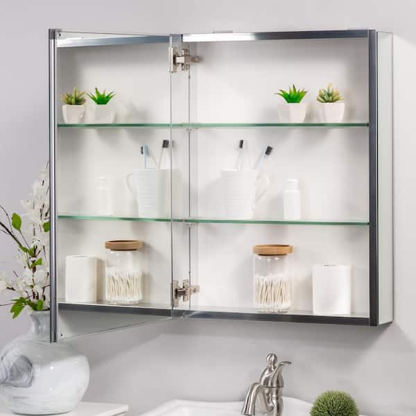 iDesign Med+ Plastic High Rise Bathroom Medicine Cabinet Organizer, for