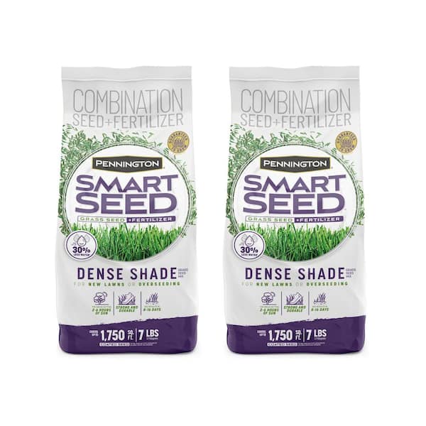 Pennington Smart Seed Dense Shade 7lb. 1,750 sq. ft. Grass Seed and Lawn Fertilizer (2-Pack)