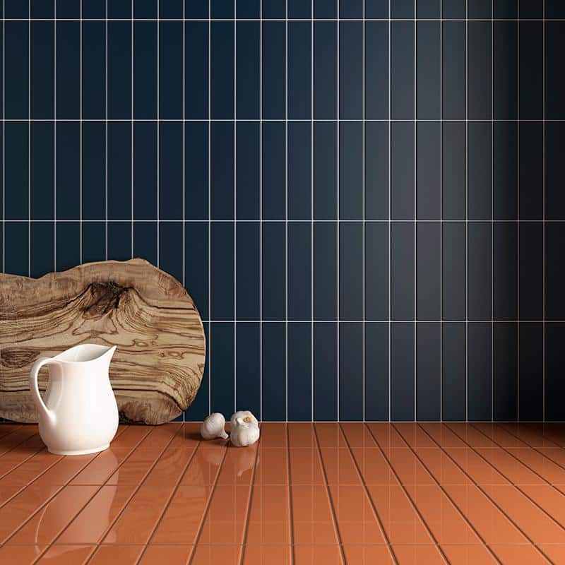 Matte Blue Ceramic Subway Tile 1.97'' x 7.87''