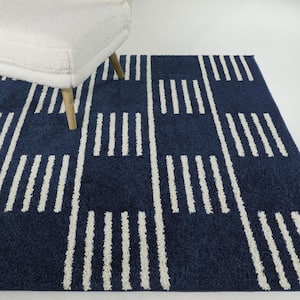 Booth Navy 5 ft. 3 in. x 7 ft. Striped Area Rug