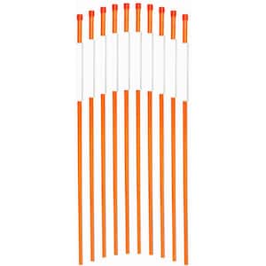 48 in. Hollow Reflective Driveway Markers Driveway Poles for Easy Visibility at Night,1/4 in. Dia Orange,  (100-Pack)
