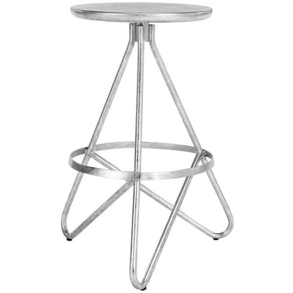 SAFAVIEH Galexia 24 in. Silver Leaf Counter Stool