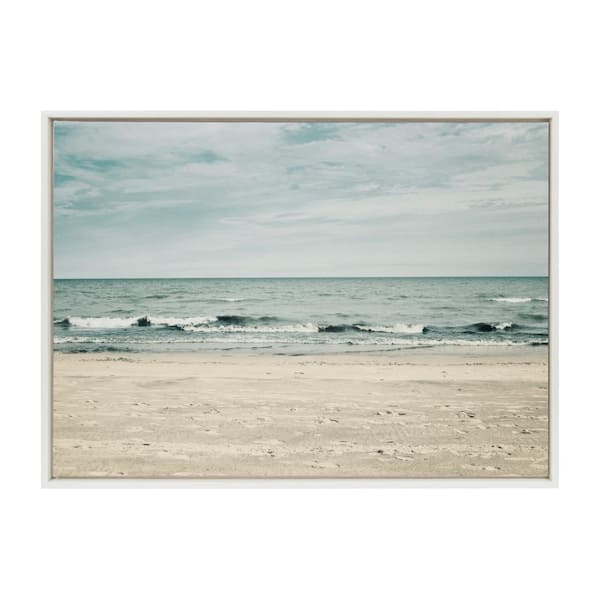 Kate and Laurel Beach 2 by F2Images Framed Nature Canvas Wall Art Print 38.00 in. x 28.00 in.