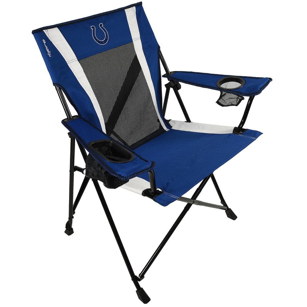 Premium Pro Football Indianapolis Colts Blue and Gray Polyester Camping Chair with Cup Holder