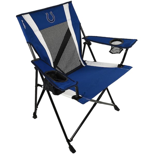 ITOPFOX Premium Pro Football Indianapolis Colts Blue and Gray Polyester Camping Chair with Cup Holder