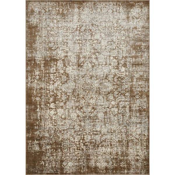 Aysal Athna Cream 6 ft. 7 in. x 9 ft. 2 in. Geometric Polypropylene Indoor Area Rug