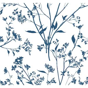 Southport Indigo Delicate Branches Wallpaper Sample