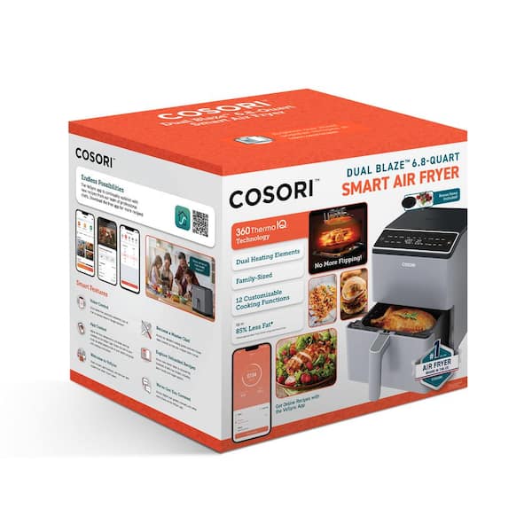 Cosori Pro XL II Smart 5.8 qt. Dark Gray Digital Air Fryer with Pizza Pan  KAAPAFCSSUS0088Y - The Home Depot