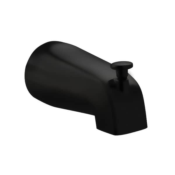 PULSE Showerspas Brass Tub Spout with Slip Fit Connection in Matte Black