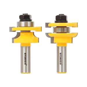 Rail & Stile Round Over 1/2 in. Shank Carbide Tipped Router Bit Set (2-Piece)