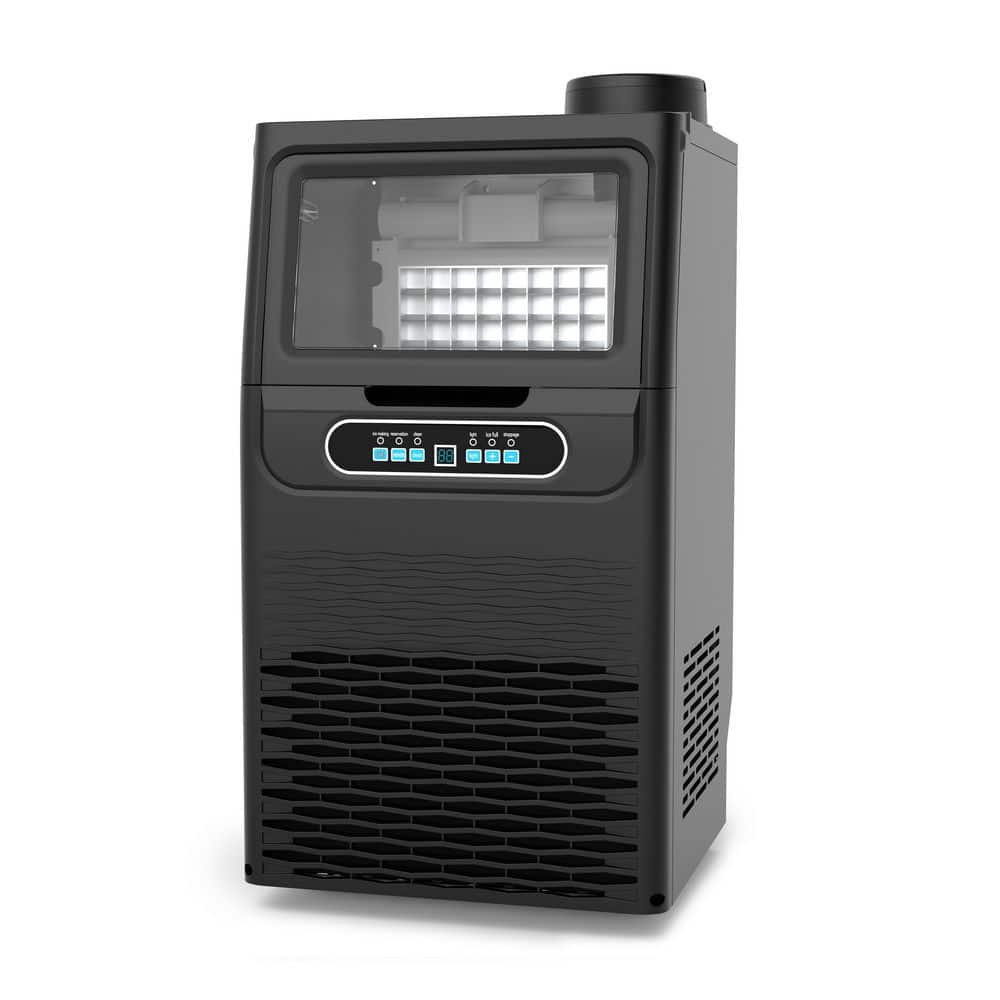 13.78 in. 80 lbs. /24H Ice Maker, Full Size Cubes, Under Counter w/ Water Filter, stainless steel, Freestanding