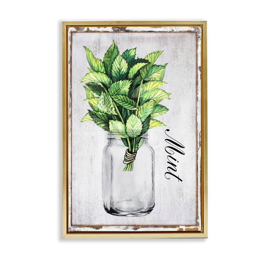 Rustic Garden Mint by Creatif Belle Gold Floater Frame Nature Graphic Art Print 25 in. x 17 in. price history on PriceWatchPro