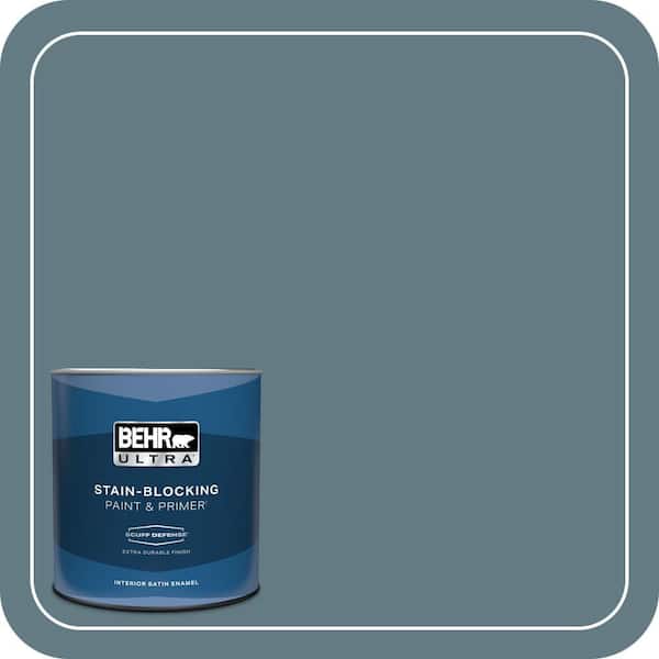 BEHR ULTRA 1 qt. #540F-5 Smokey Blue Extra Durable Satin Enamel Interior Paint & Primer