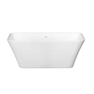 67 in. Acrylic Flatbottom Non-Whirlpool Bathtub in White