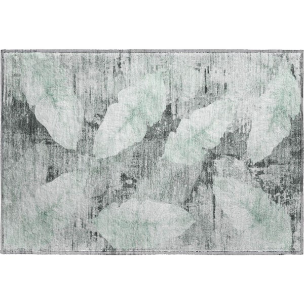 Mayfield Premium Machine Washable Abstract AMF2172 Teal 2 ft. x 3 ft. Accent Rug