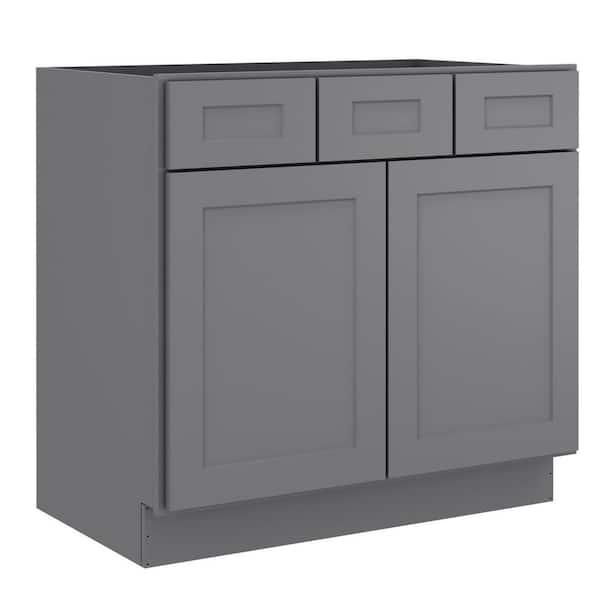 HOMEIBRO 36-in W X 21-in D X 34.5-in H in Shaker Grey Plywood Ready to ...