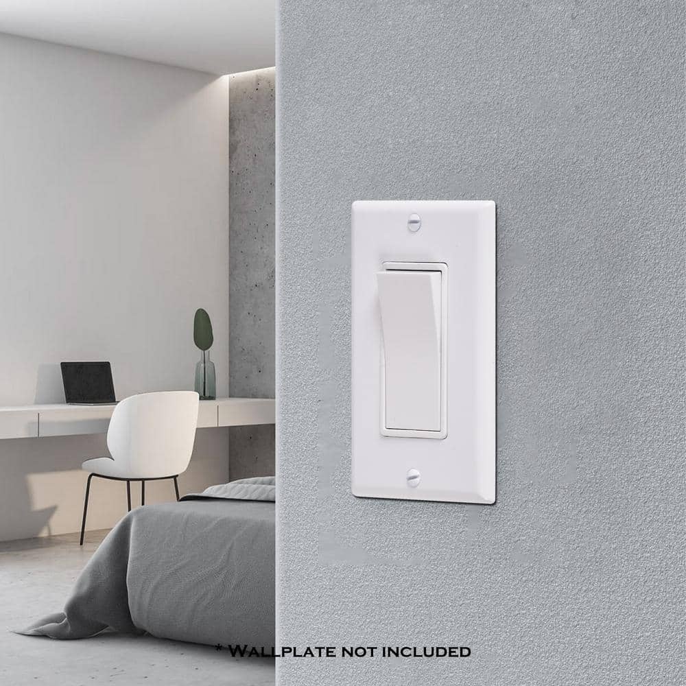 White Rectangular Plastic 1-Gang Decorator Wall Plate