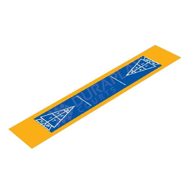DuraPlay 9 ft. 6 in. x 51 ft. 4 in. Royal Blue and Yellow Single Shuffleboard Kit