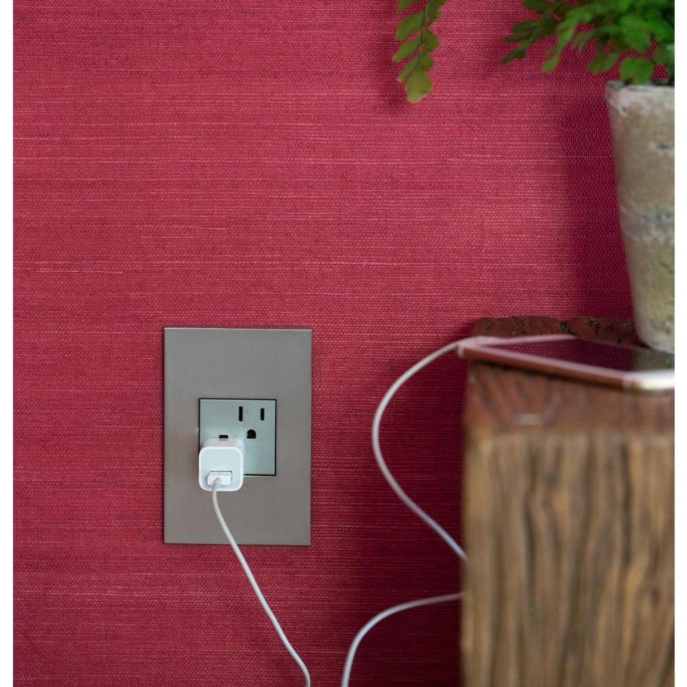 Silver Tamper Resistant In-Wall Outlet with Wall Plate
