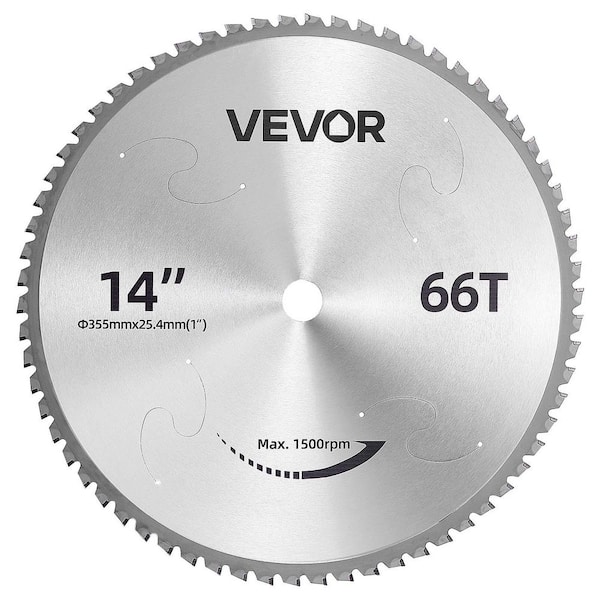 Chop Saw Blade 14-in. 66 Teeth Cermet-Tipped Metal Cold Cutting Blade, 4000 Cuts, Cutting Smooth Surfaces with No Burrs
