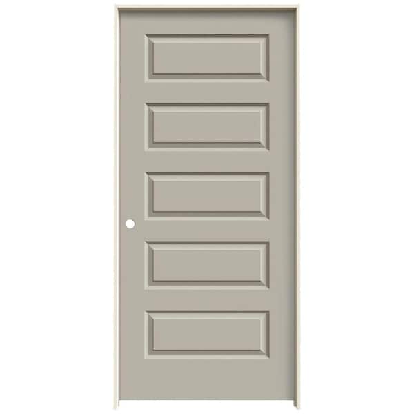JELD-WEN 36 in. x 80 in. Rockport Desert Sand Painted Right-Hand Smooth Molded Composite Single Prehung Interior Door