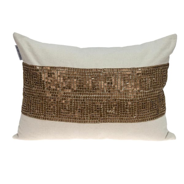 Misty Transitional Beige Lumbar Throw Pillow