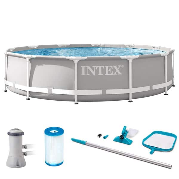 Intex Prism Frame 12 ft. Round 30 in. Deep Above Ground Pool Set